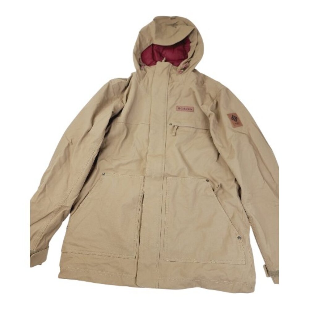 Columbia Men's Tan Interchange Hooded‎ Catacomb Crest Winter Parka Jacket Size M